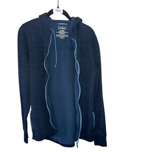LL Bean Womens Full‎ Zip Active Hoodie Jacket M REG Navy Blue Athletic